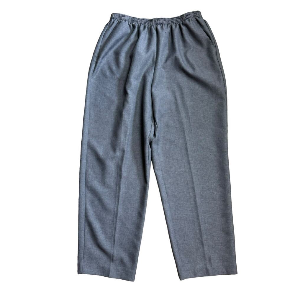 Alfred Dunner Pull On Pants 16W Gray Polyester Elastic Waist